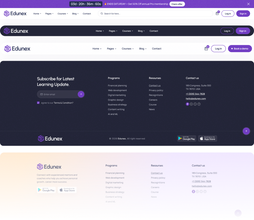 Header and footer